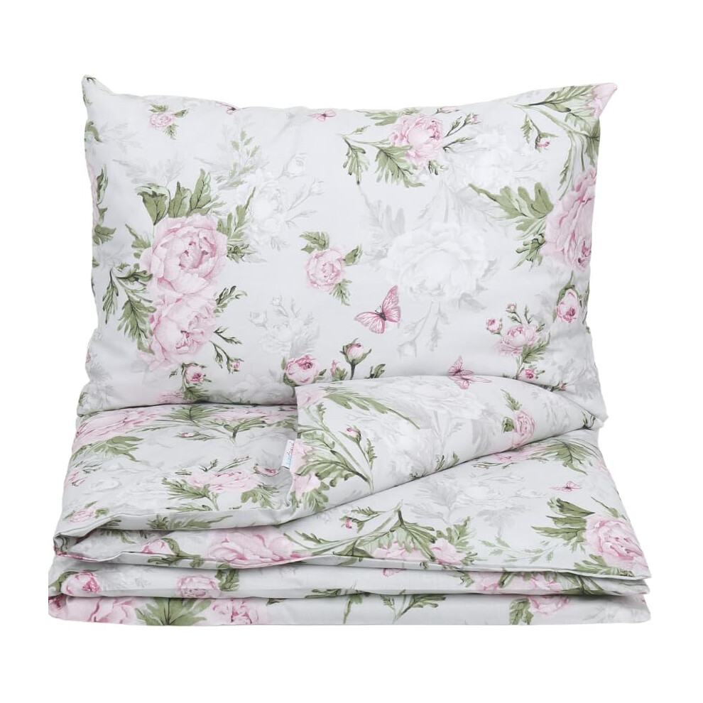 Babymam Baby 2Pc Bedding Set Fit Cradle/Moses Basket/Pushchair 70X80 Peony And Butterflies