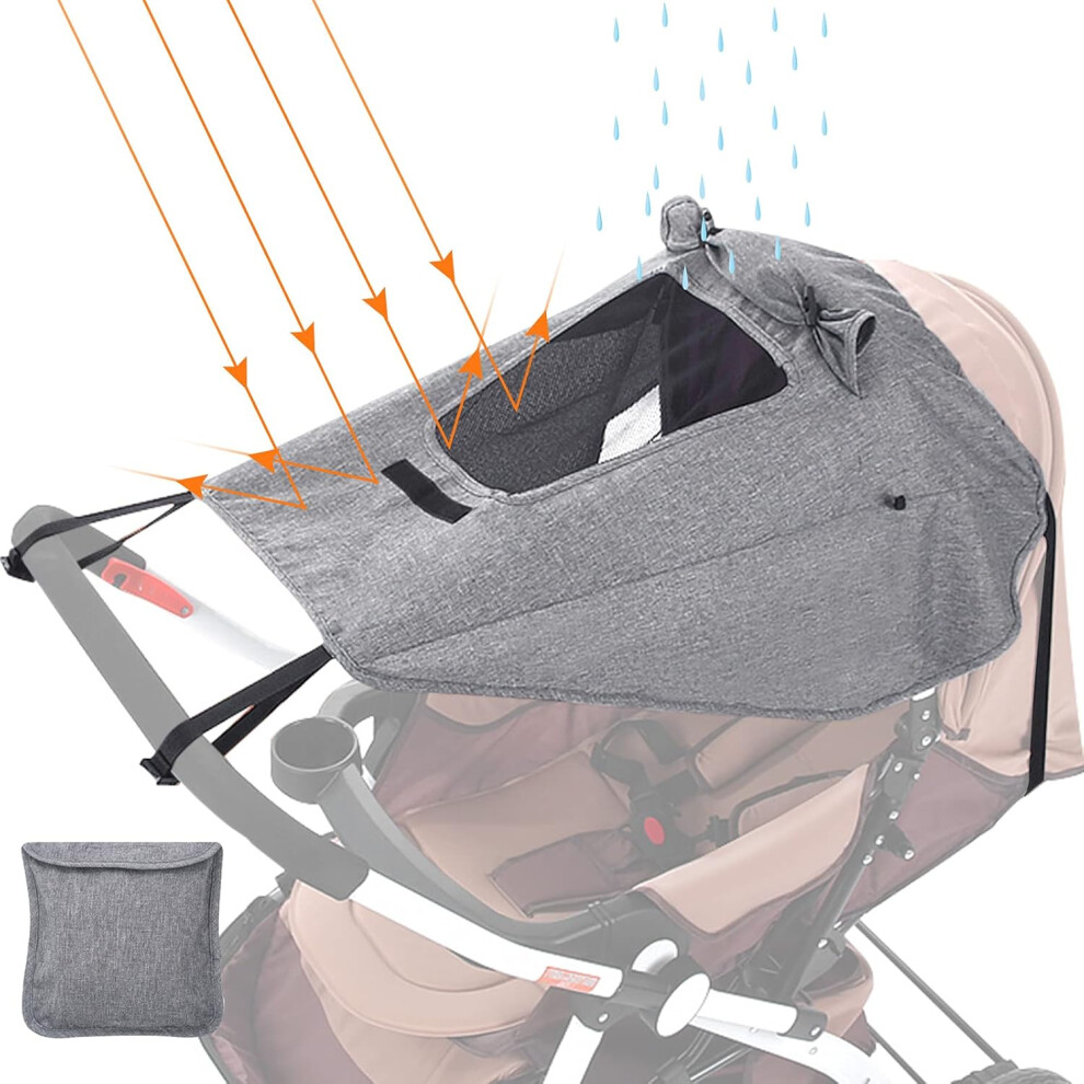 Baby Stroller Sun Shade, Sun Protection Pram For Stroller Car, Anti Uv Upf50+ Sun Shade For Stroller Gray Lifeasy