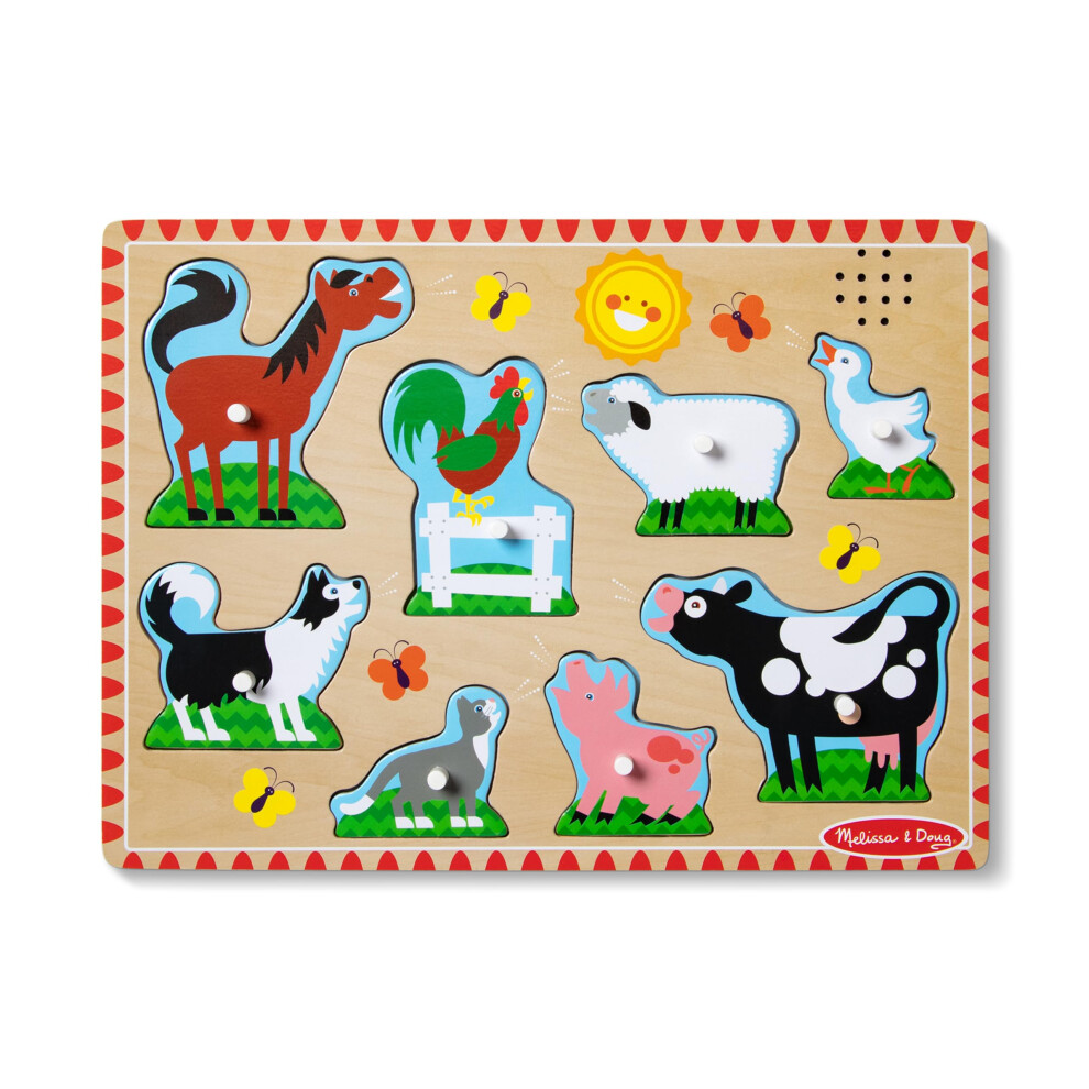 Photos - Jigsaw Puzzle / Mosaic Melissa&Doug Melissa and Doug Farm Animals Sound Puzzle - 8 Pieces 