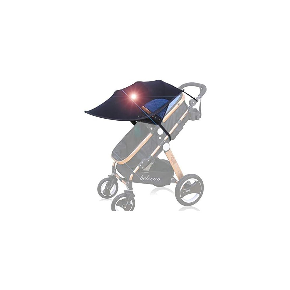 Universal Stroller Sun Shade Anti-Uv Upf50+ Canopy Adjustable Stroller Awning Windproof Cover Sun Protection Anti-Uv Cover For Stroller Carrycot Pram Black Lifeasy