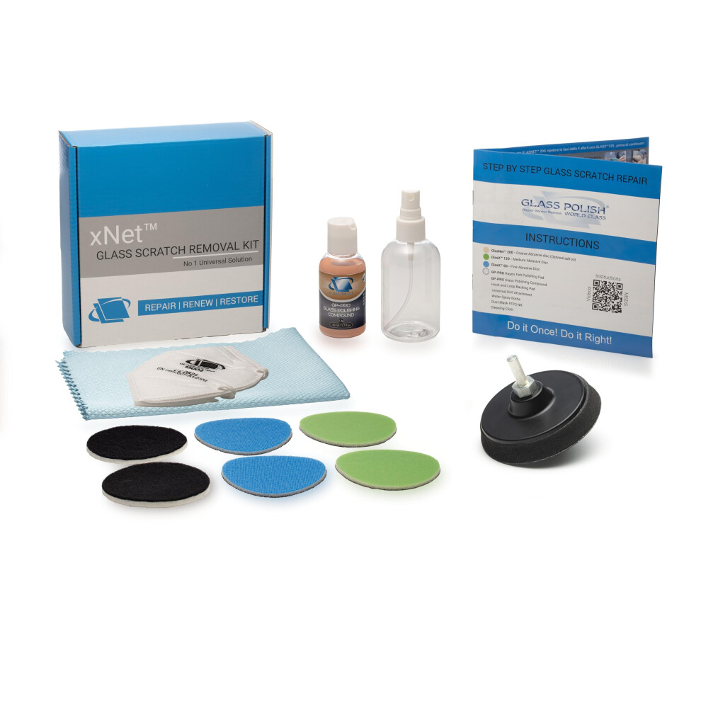 Glass Polish (75Mm) Glass Scratch Removal Kit For Use With A Drill On All Glass