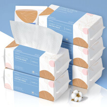 PoeticEHome Cotton Face Tissue 6 Pack, Ultra Soft Dry Wipes Disposable, Cosmetic
