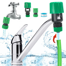 2 Pack Kitchen Tap Hose Connector, Mixer Tap Hose Connector, Universal Hose Pipe Connector to Tap, Hose Adapter for Kitchen and Garden Tap, Hose Pipe