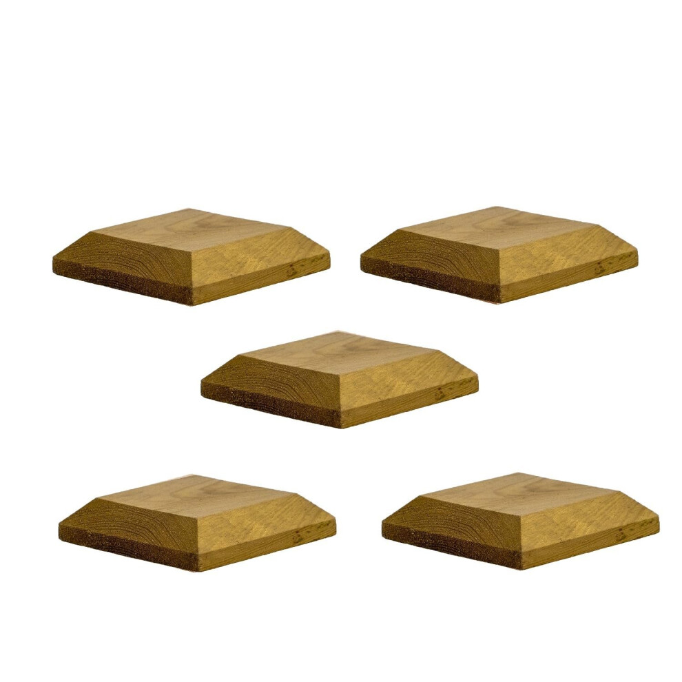 Timber Fence Post Cap | Fits 3X3" (75X75mm) Posts | Green | Square Posts | Pack Of 5 - Image 2