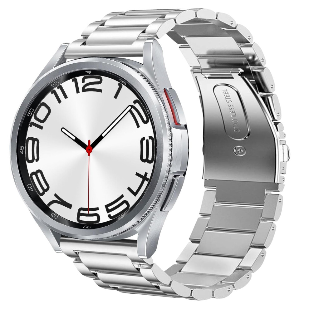 Strap Compatible With Samsung Galaxy Watch 6 4 Classic 42Mm 43Mm 46Mm 47Mm Lte/Watch 6 5 4 40Mm 44Mm/5 Pro 45Mm/Active 2/Garmin Venu,20Mm Silver 782924257165
