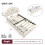 Single Upholstered Bed with 2 Storage Drawers, Petal Headboard, Beige 2