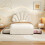 Single Upholstered Bed with 2 Storage Drawers, Petal Headboard, Beige 3