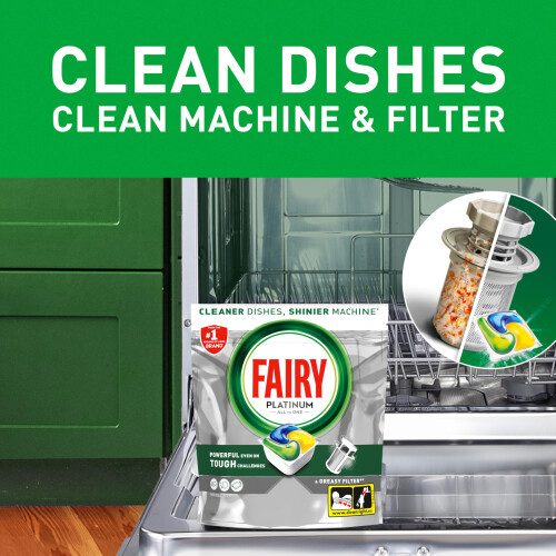 Fairy Platinum All-In-1 Lemon Dishwasher Tablets, 126 Tablets, Bulk Pack for Powerful Cleaning Action 2