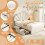 Single Upholstered Bed with 2 Storage Drawers, Petal Headboard, Beige 6