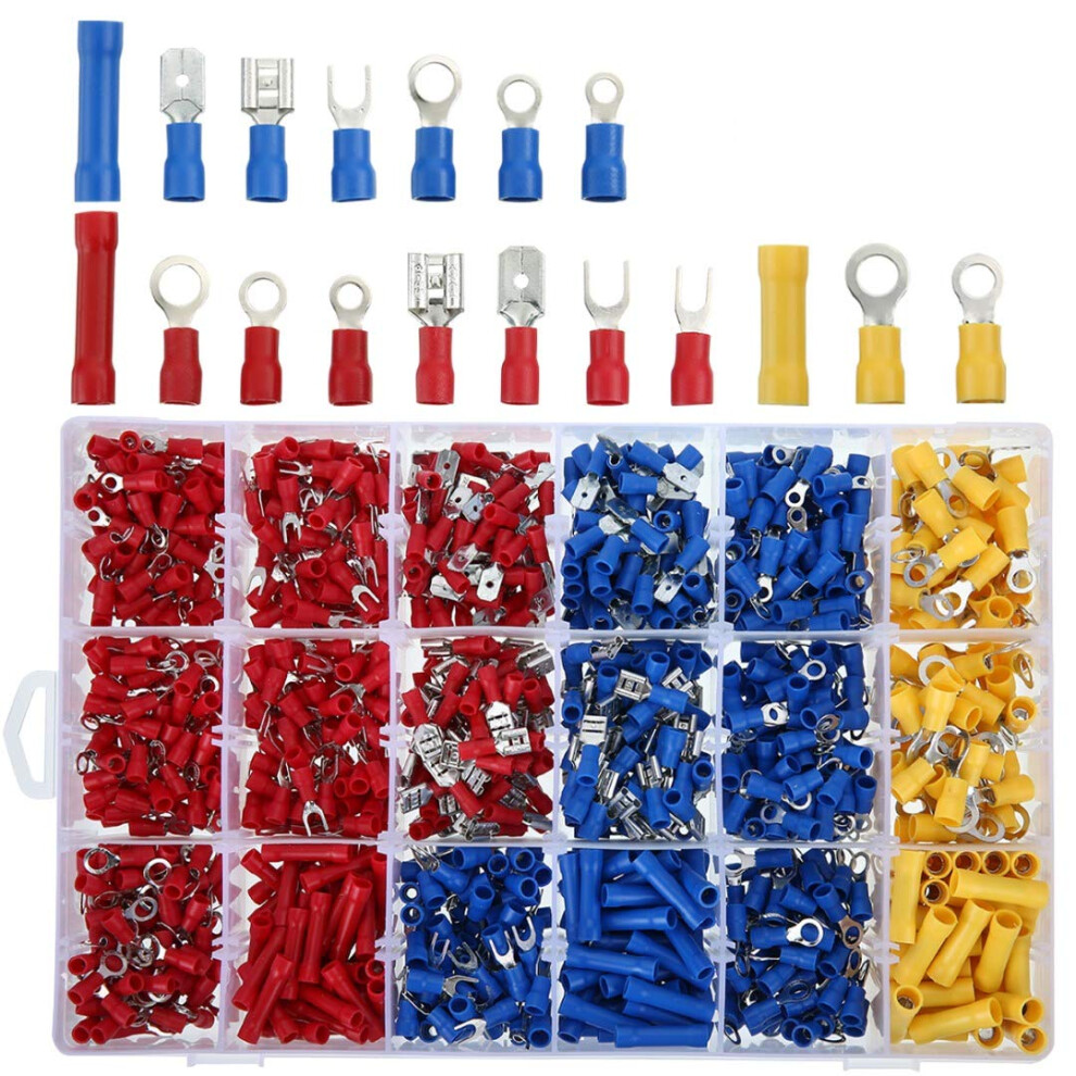 Photos - Other Electrical Equipment 1200 Pcs Crimp Connectors, Insulated Wire Electrical Connectors Electrical Terminals Set, with 18 Size Ring Spade Fork and B