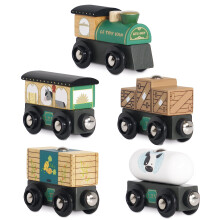 Childrens Green Goods Train | Classic Wooden Set for Toddlers Ethically Made and as A Gift | Suitable for Ages 3+, Green Train - Compatible with train