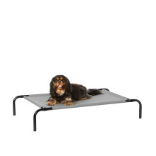 Raised Dog Bed, Cooling Breathable Elevated Pet Bed, S, Grey, 90 x 55 x 19 cm (L x W x H)