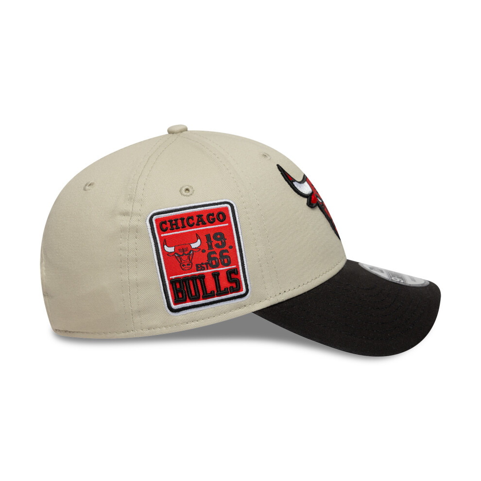 New Era Chicago Bulls Nba Contrast Patch 9Forty Strapback Cap Cream