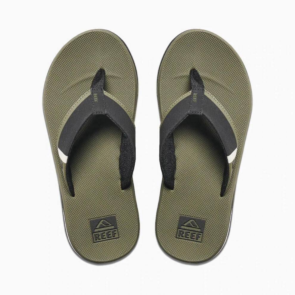 (UK13) Fanning Low Olive Reef Mens Water Friendly Sandals With Bottle Opener And Airbag