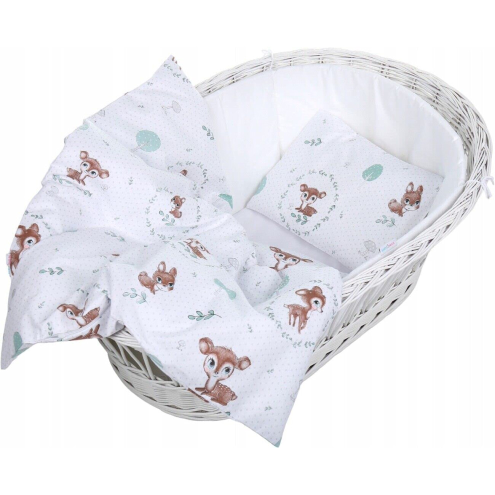 Baby Mam Baby 2Pc Bedding Set Fit Cradle/Moses Basket/Pushchair 70X80cm Fairy-Tale Forest