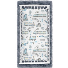 120x60cm Fitted Sheet 100% Cotton for Baby Cot Retro Locomotive
