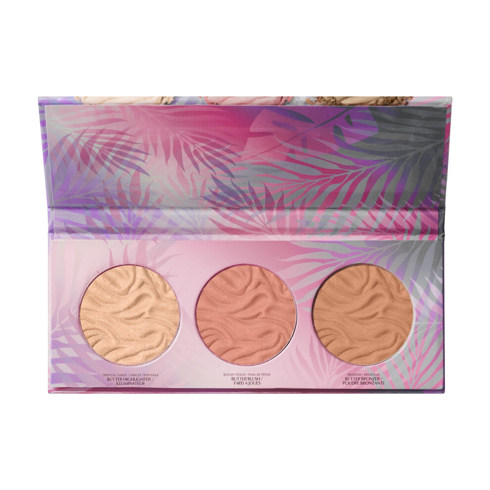 Murumuru Butter Glow Face Palette, Makeup Palette with Light & Deep Face Bronzer Powder for Glowing and Long-Lasting Makeup, Sunset Shade