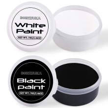 Halloween Cosplay SFX Makeup Black + White Face Body Paint Special Effects Makeup Kit Dress Up Non Toxic Face Painting Kits for Adult Full Coverage