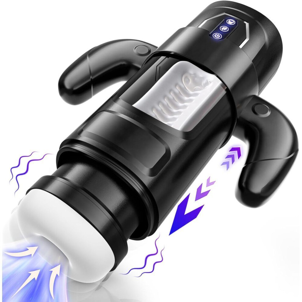Electric Masturbation Cup with Handle 6 Insertion 3 Suction Modes Automatic Adult Toy for Men