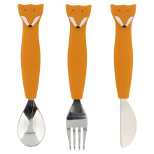 3-osaiset silikoniset aterimet - Mr Fox - Trixie