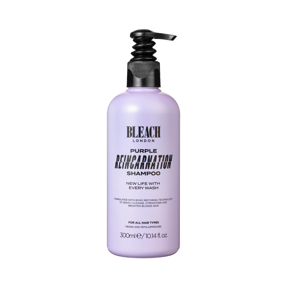 Bleach London Reincarnation Bond Restoring Purple Shampoo - Strengthening Daily Brightening Shampoo For Silky Soft, Shiny Blonde Hair (300 Ml) - By