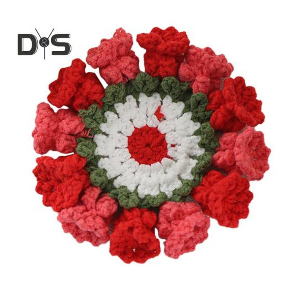 (red) Flower Weave Coaster Anti Slip Cup Holders Placemats Decorative Crochet Lily of The Valley Drink Mat Reusable Table Mat Cuisine Accessoires