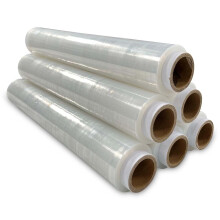 JeeJaan 6 Rolls Clear Pallet Wrap 400mm x 250m 20mu | Tear Resistant Stretch Film | Water & Moisture Proof Pallet Stretch Shrink Wrap | Multi-Use