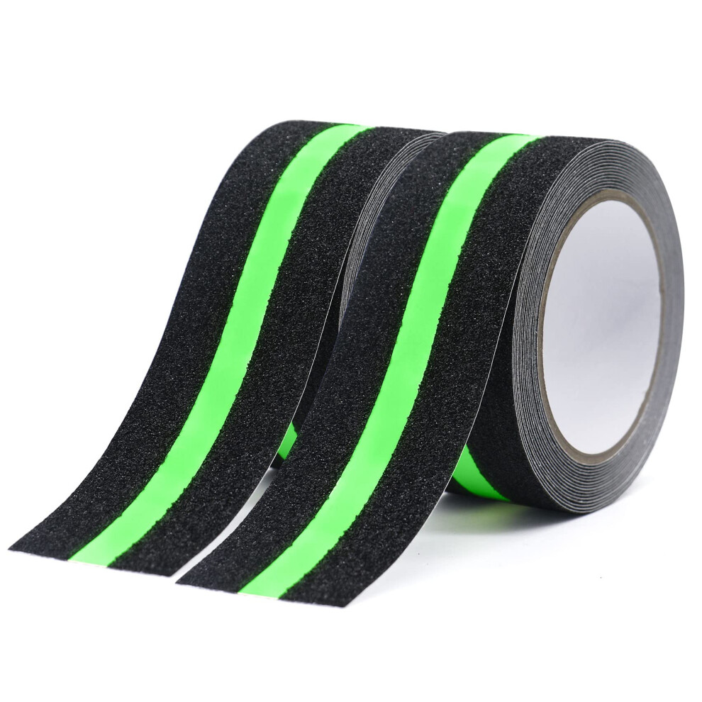 Bomei Glow In The Dark Anti Slip Tape High Traction Fluorescent Safety Stair Treads Self Adhesive, 50Mm * 5M Warning Tape For Home, Office, Workshop 6937163902237