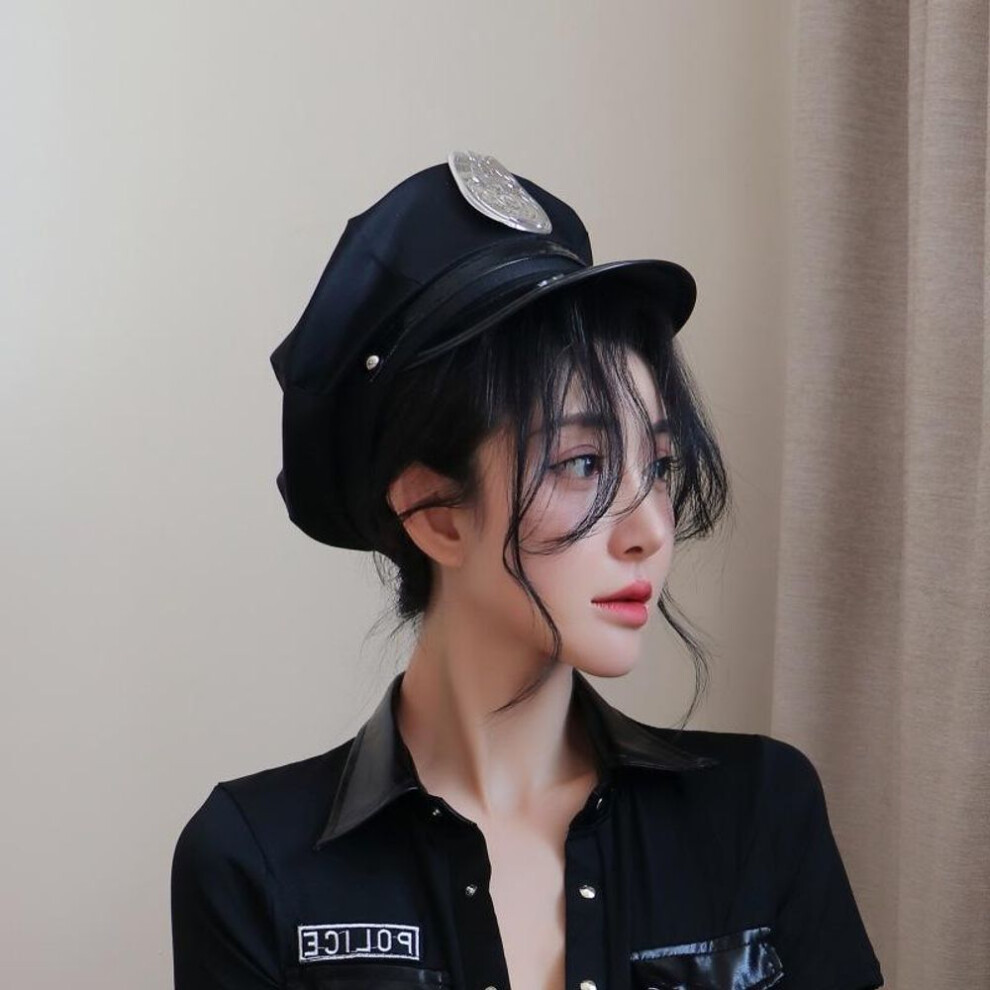 Sexy Uniform Seduction Policewoman Nightclub Cosplay Solo Hat