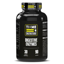 Time 4 Digestive Enzymes with Betaine Hydrochloride, Ox Bile Salts, Protease, Amylase, Lipase, Lactase & Proteolytic Enzymes Papaine & Bromelaine 90