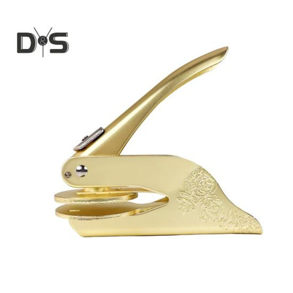 (as the picture, A) Book Embosser Hand Operated Embosser Stamp Stainless Steel Embossing Tool For Paper Cardboard Leather Diy Craft