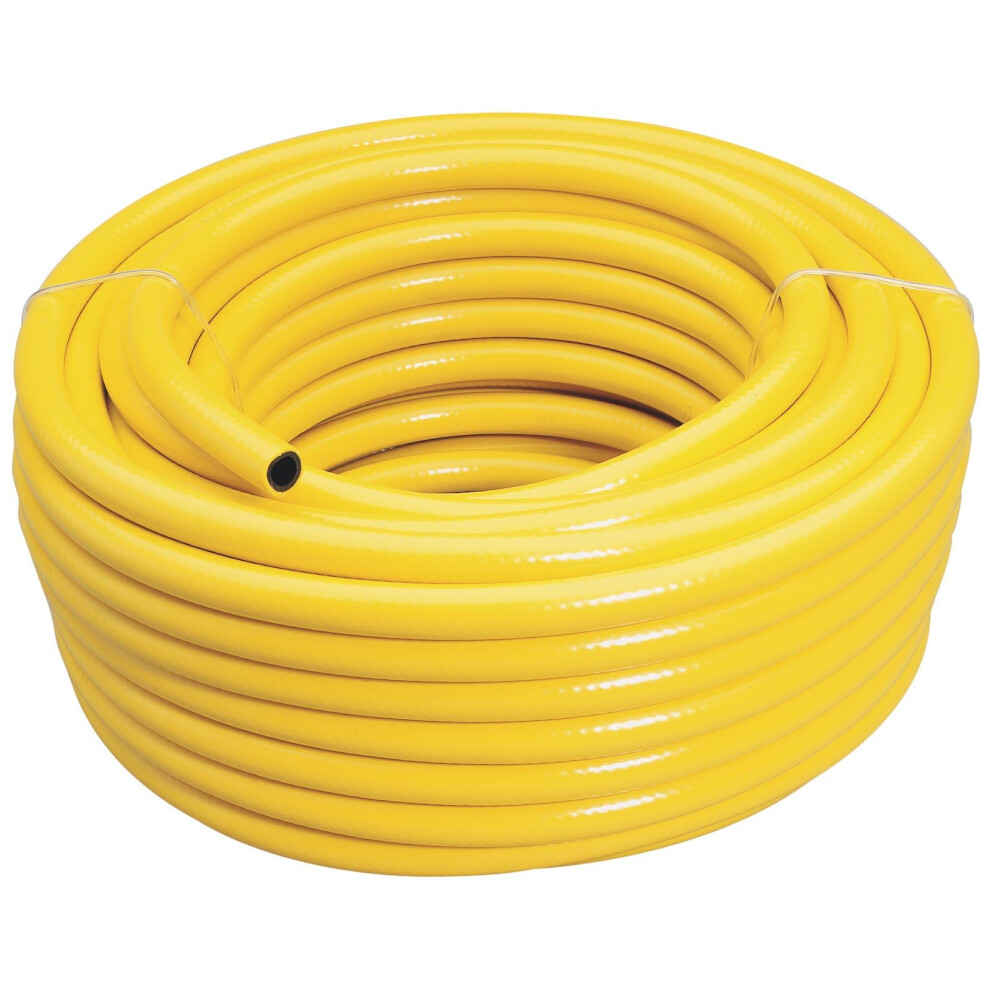 30m Garden Watering Hose | Reinforced with Polyester Yarn 12 mm Hose Pipe | 2mm Thickness Heavy Duty PVC Gardening Hose | Long reach | 56314 Yellow