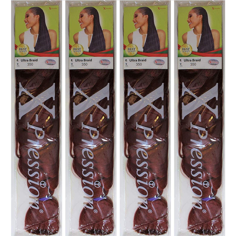 X-Pression Ultra Braid Hair Extension Color 350 (4 Pcs Offer)