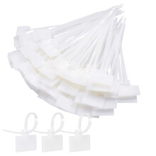 200 x White Plastic Cable Ties for School, Garden, Office, Wall, Car