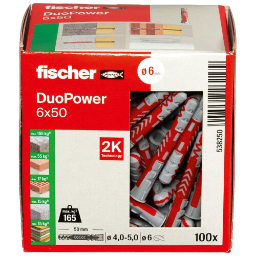 Fischer FISCHER DUOPOWER STIK 6x50 100 stk. 1