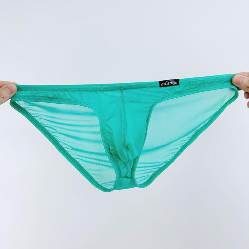 (XL, green) Black Series: Sheer Low-Waist Briefs with Breathable Pouch