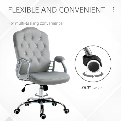 Vinsetto Vinsetto Home Office Chair with Adjustable Height Tilt Function Grey 2