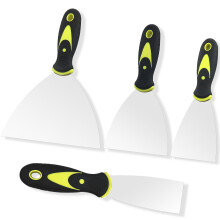 Wallpaper Scrapers Set, Stainless Steel Wall Scraper Paint Scraper with Soft Grip Handle Filling Wide Putty Scraper for Wallpaper Drywall Decals DIY