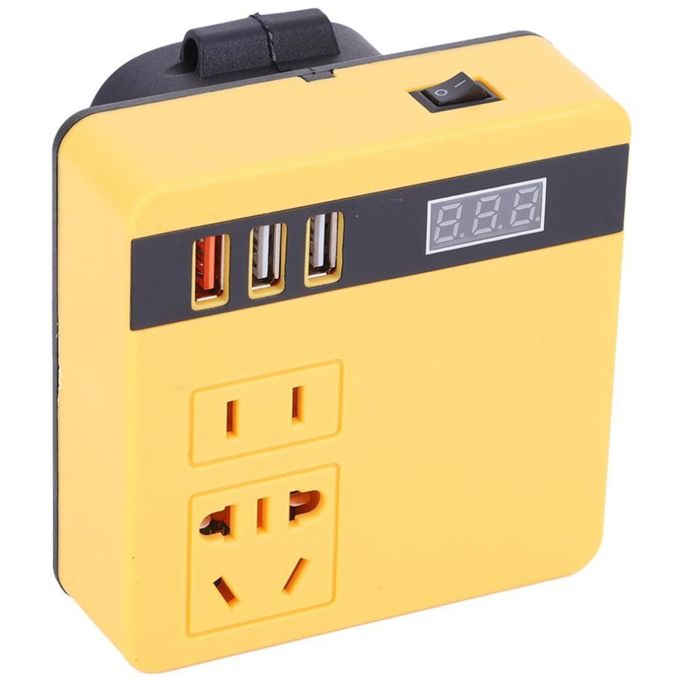 (yellow) 120w Electric Tool Battery Inverter Dc 18-21v To Ac 220v Outdoor Work Inverter Dc To Ac Inverter Fit For Dewalt Makita Milwaukee