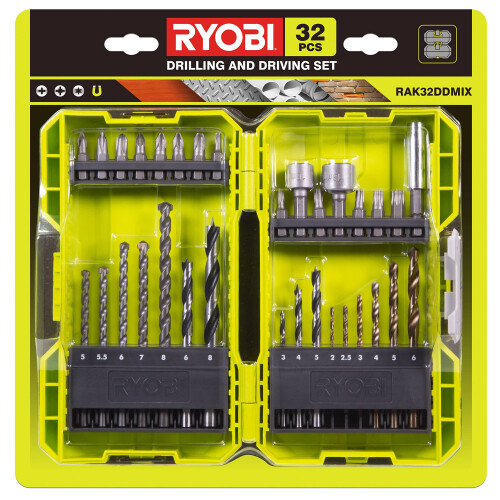 Ryobi RAK32DDMIX Mixed Drilling and Screwdriving Bit Set (32 Piece)
