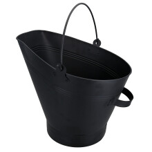 HomeZone Coal Bucket Hod Scuttle Fireside Accessories Kindling, Log & Fuel Storage for Indoor Homeware (BLACK WATERLOO STYLE BUCKET)