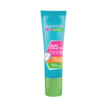 Ultra-Active Face Cream for Acne with Salicylic Acid, Anti-Acne Treatment, Reduces Sebum Excess and Pimples, Corrects Skin Imperfections, Concentrated