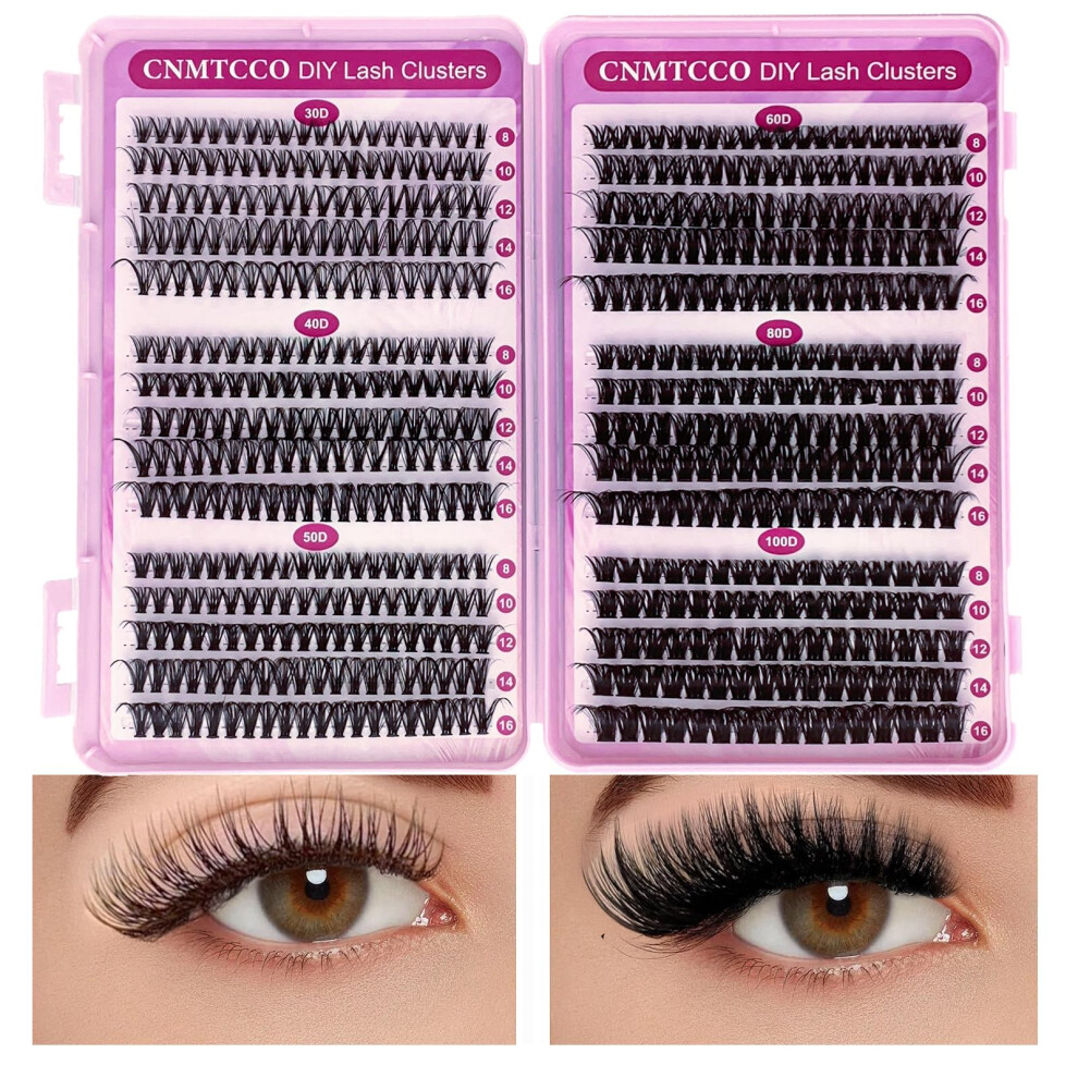 Cnmtcco Individual Eyelashes 570Pcs Natural Cluster Lashes D Curl Fluffy Lash Clusters Wispy Individual Lashes Cluster For Diy Lash Extensions At Home (8-16Mm