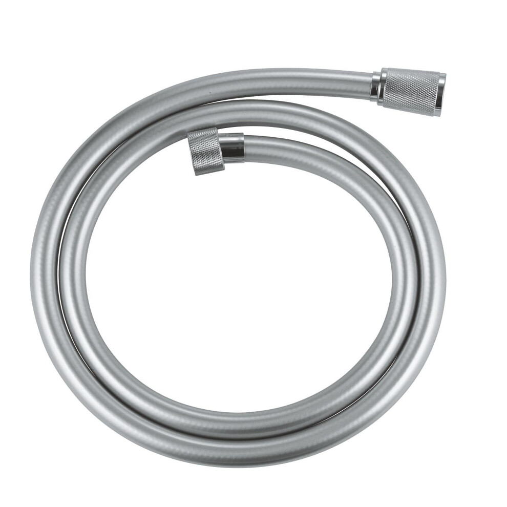 VitalioFlex Silver TwistStop - Smooth Shower Hose 1.25 m (Tensile Strength 50 kg, Pressure Resistance Up to 5 Bar, Heat Resistance 70C, Universal