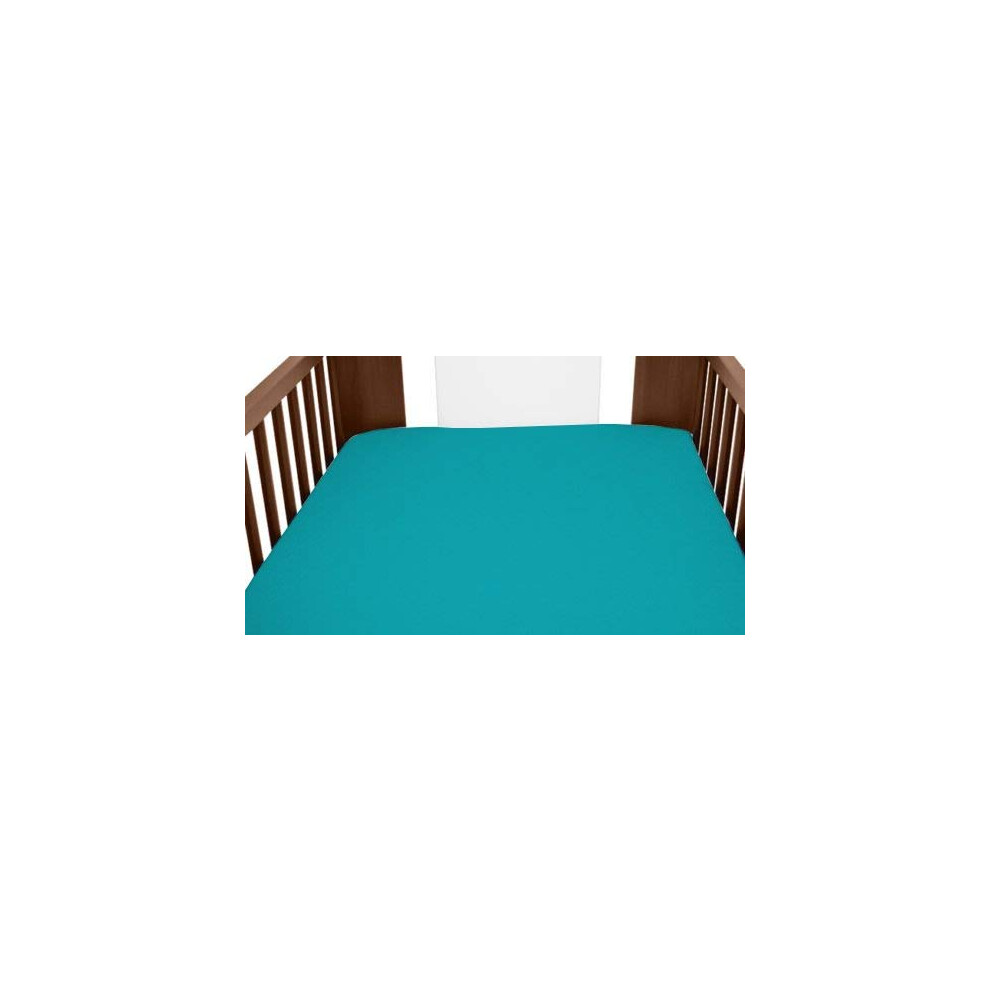 Terry Towelling Fitted Sheet 90X40 Mattress Nursery Baby Cot Cotbed Frotte (Turquoise) Turquoise Babymam