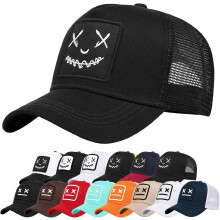 (Black) Baseball Cap Mens Quirky Bizarre Embroidery Hats Unisex, Hip Hop Trucker Caps Adjustable Mesh Back UPF 50 UV Protection Summer Sun Hat Cap