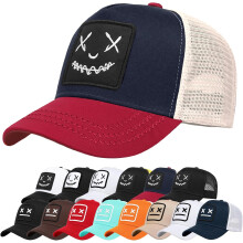 (Navy Red) Baseball Cap Mens Quirky Bizarre Embroidery Hats Unisex, Hip Hop Trucker Caps Adjustable Mesh Back UPF 50 UV Protection Summer Sun Hat Cap
