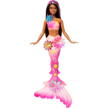 Barbie Sirmaid Toy Dolls avec surprise Magic Blooming Flowers propose un accessoire de bandeau de perle de Tails ombre et de longs cheveux bruns