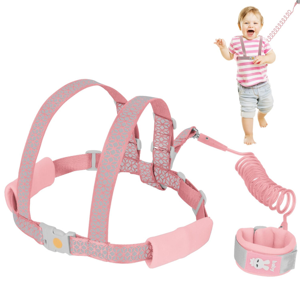 Owill Toddler Reins Walking Harness, 2 In 1 Baby Reins For Walking 1-3 Years Boys And Girls, Anti Lost Wrist Reins With Luminous Effect Induction Unlocking