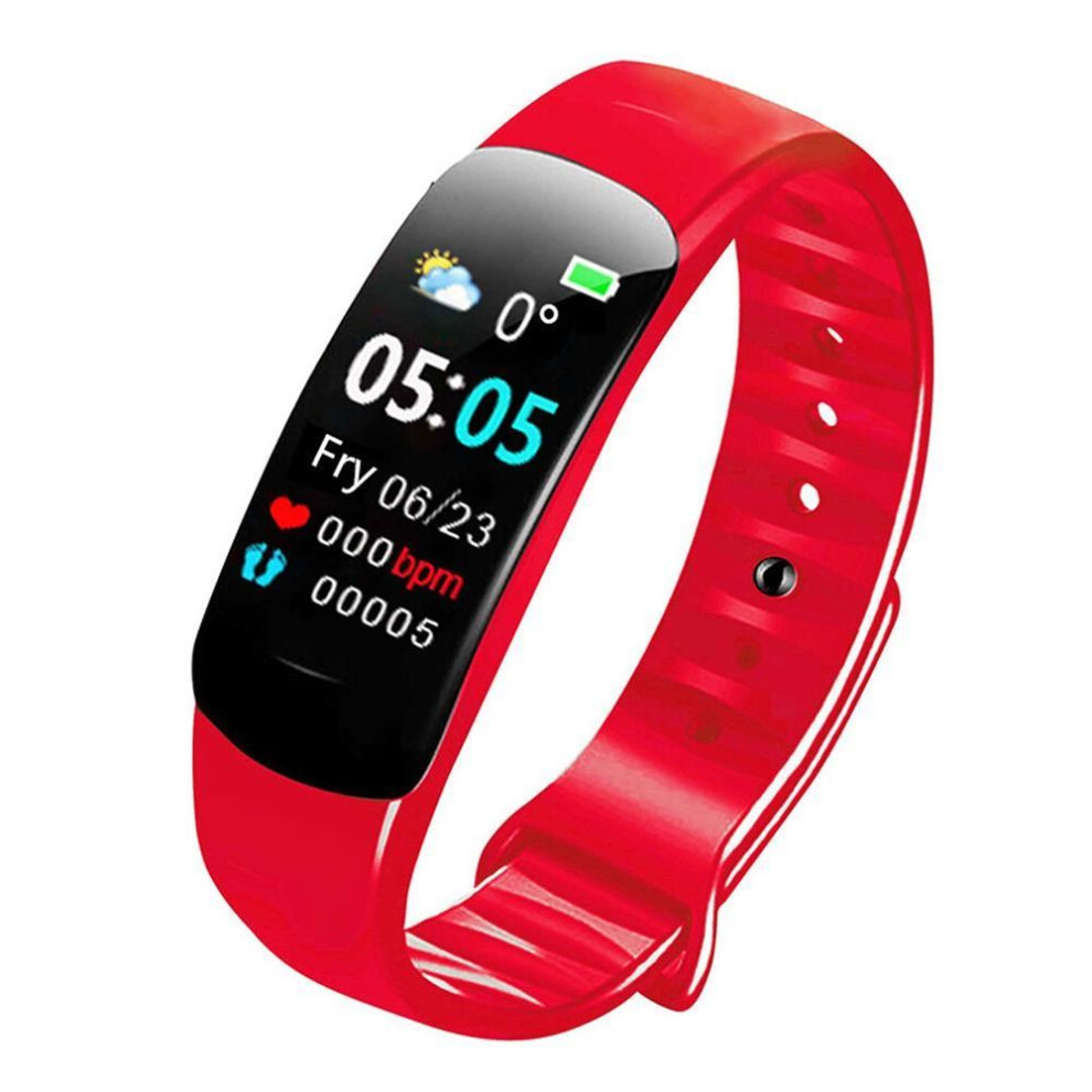 (red) X1 Smart Watch 0.96” Touchscreen Fitness Tracker Smartwatches Heart Rate Blood Oxygen Blood Pressure Sleep Monitor Smart Bracelet